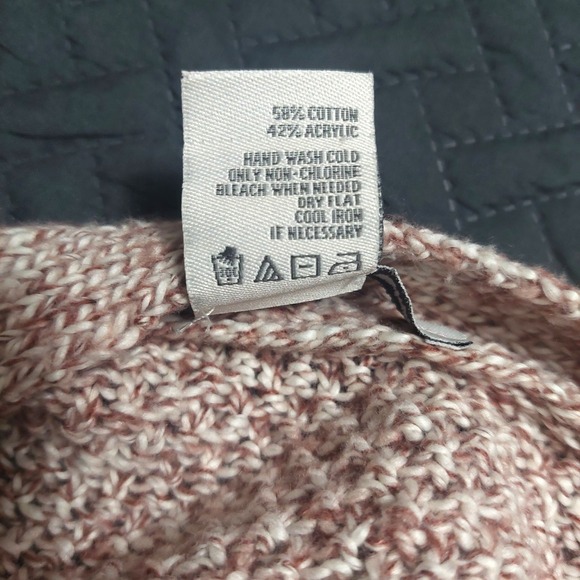 American Rag Womens S/M Cropped Cardigan Crochet Style Long Ribbed Sleeves Mauve - Picture 7 of 7